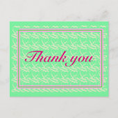 Thank you ~ribbon heart light green~ postkarte (Vorderseite)