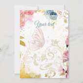 Thank you, rose gold floral einladung (Rückseite)