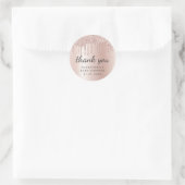 Thank You Rose Gold Glitter Girly Baby Shower Runder Aufkleber (Tasche)
