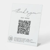 Thank You Script Heart Scan Me QR Code Logo Sockelschild (Vorderseite)