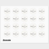 Thank You Script Heart Wedding Round Sticker (Blatt)