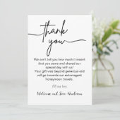 Thank You Script Wedding Photo Thank You Card Dankeskarte (Stehend Vorderseite)