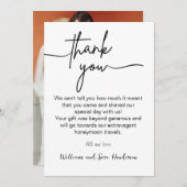 Thank You Script Wedding Photo Thank You Card Dankeskarte (Vorne/Hinten)