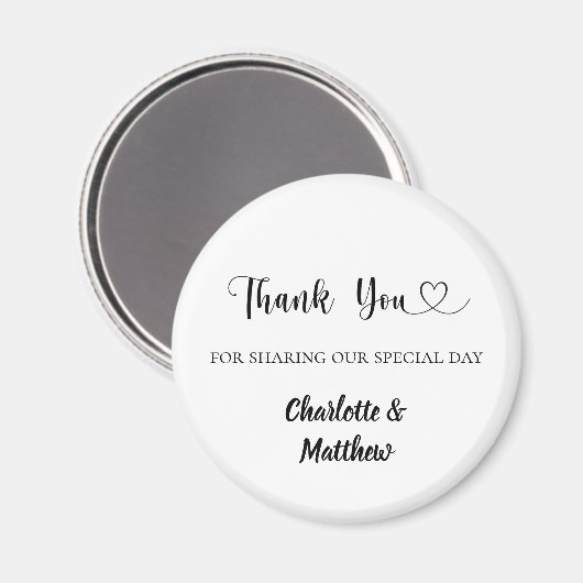 Thank you sharing our day bride groom wedding magnet (Vorderseite/Rückseite)