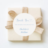 Thank you sharing our day ivory dusty blue wedding runder aufkleber
