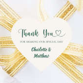 Thank you sharing our day ivory green wedding Herz-Aufkleber