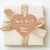 Thank you sharing our day terracotta cream wedding Herz-Aufkleber