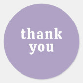 Thank You Simple Retro Font Wedding Pretty Purple Runder Aufkleber (Vorderseite)