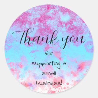 Thank You Small Business Paint Splash Personalize Runder Aufkleber
