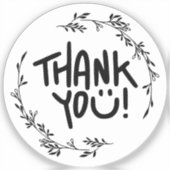 Thank You Smile Aufkleber (Vorderseite)