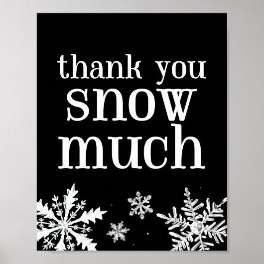 Thank You Snow Much Snowflake Party Sign Poster (Vorne)