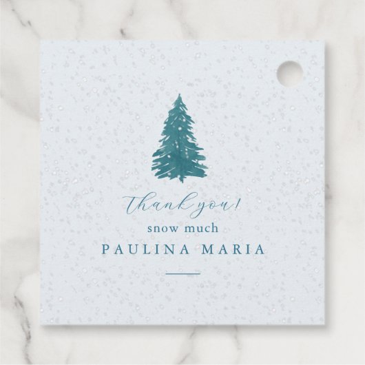Thank You Snow Much Winter Quinceanera Pine Tree Geschenkanhänger (Rückseite)