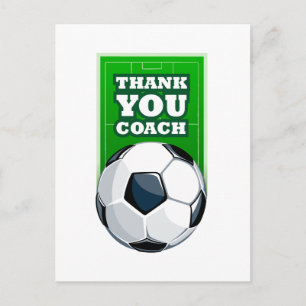 thank you soccer coach postkarte