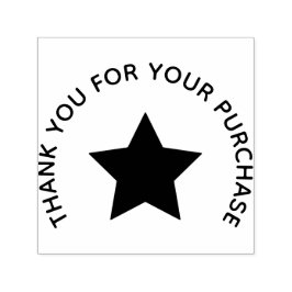 “Thank You” Star Accent Rubber Stamp Permastempel