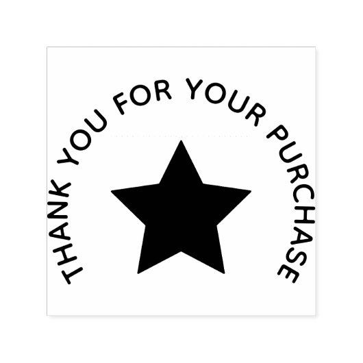 “Thank You” Star Accent Rubber Stamp Permastempel (Design)