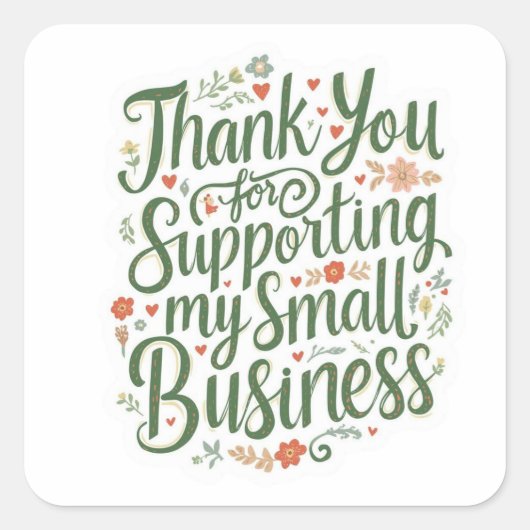Thank You Sticker for Small Business Owners (Vorderseite)