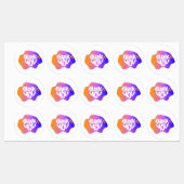 Thank You Sticker – Hand Lettering Gradient Style (Blatt)