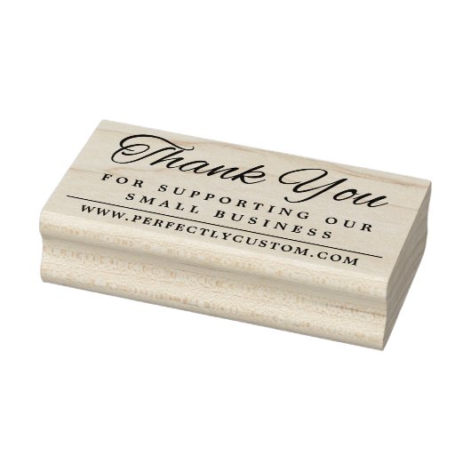 Thank you supporting business URL elegant font Gummistempel (Stempel)