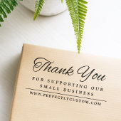 Thank you supporting business URL elegant font Gummistempel