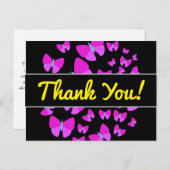 "Thank You!" + Swarm of Artistic Butterflies Postkarte (Vorne/Hinten)