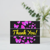 "Thank You!" + Swarm of Artistic Butterflies Postkarte (Stehend Vorderseite)