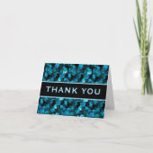 Thank You Swirls Blue Aqua Teal and Black Dankeskarte (Vorderseite)