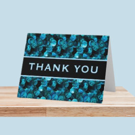 Thank You Swirls Blue Aqua Teal and Black  Dankeskarte