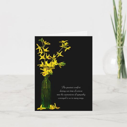 thank you sympathy lady bug on forsythia karte (Vorderseite)