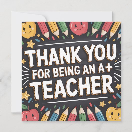 Thank you Teacher Appreciation card (Vorderseite)