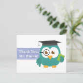 Thank You, Teacher Appreciation, Teacher Owl Postkarte (Stehend Vorderseite)
