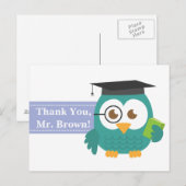 Thank You, Teacher Appreciation, Teacher Owl Postkarte (Vorne/Hinten)