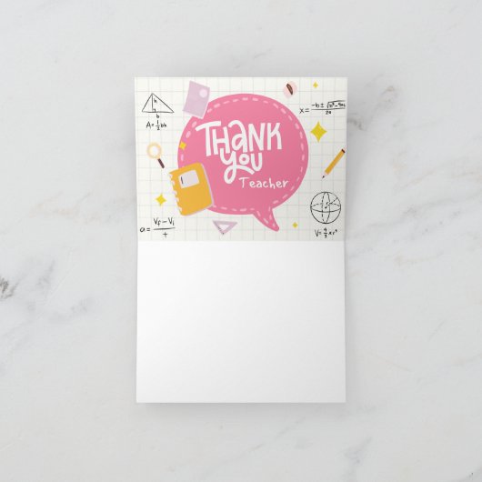 Thank You Teacher Card Dankeskarte (Innenseite)
