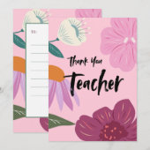 Thank You Teacher Card Einladung (Vorne/Hinten)