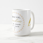 Thank You Teacher – Custom Name Mug Gift Kaffeetasse (VorderseiteRechts)