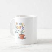 Thank You Teacher Grow Appreciation Kaffeetasse (Vorderseite Links)