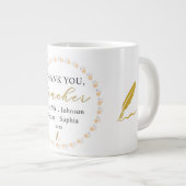 Thank You Teacher – Personalized Name Mug Gift Jumbo-Tasse (Vorderseite Rechts)