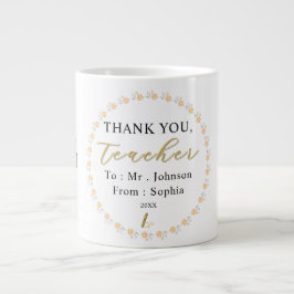 Thank You Teacher – Personalized Name Mug Gift Jumbo-Tasse