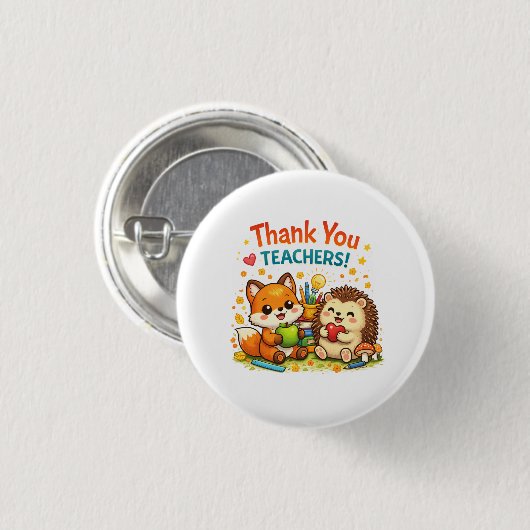 Thank You Teachers Button  (Vorne & Hinten)