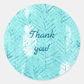 Thank you Teal Branches on Turquoise Stickers (Vorderseite)