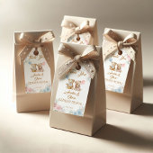 Thank You Teddy Bear Pink Blue Gender Reveal Geschenkanhänger