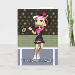 Thank You Tennis Coach Greeting Card Dankeskarte