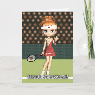 Thank You Tennis Coach Greeting Card Dankeskarte