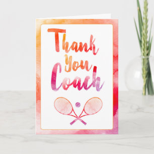 Thank You Tennis Coach Greeting Card Dankeskarte