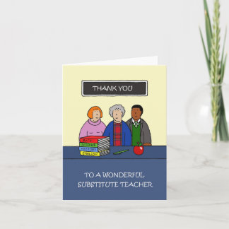 Thank You to Substitute Teacher Karte