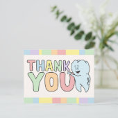 "Thank You" Tooth Card Postkarte (Stehend Vorderseite)