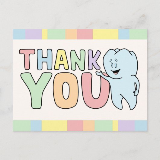 "Thank You" Tooth Card Postkarte (Vorderseite)