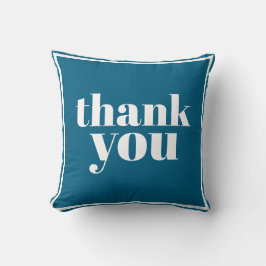 Thank You typography minimal blue Kissen