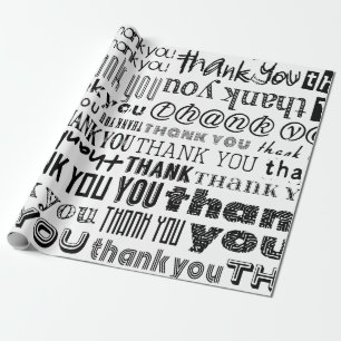 THANK YOU Typography Specialty Gift Wrap Geschenkpapier