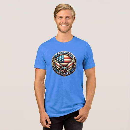 Thank You US Veterans Appreciation  Tri-Blend Shirt (Vorderseite voll)