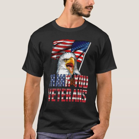 Thank You Veterans American Eagle US Flag for 4th  T-Shirt (Vorderseite)